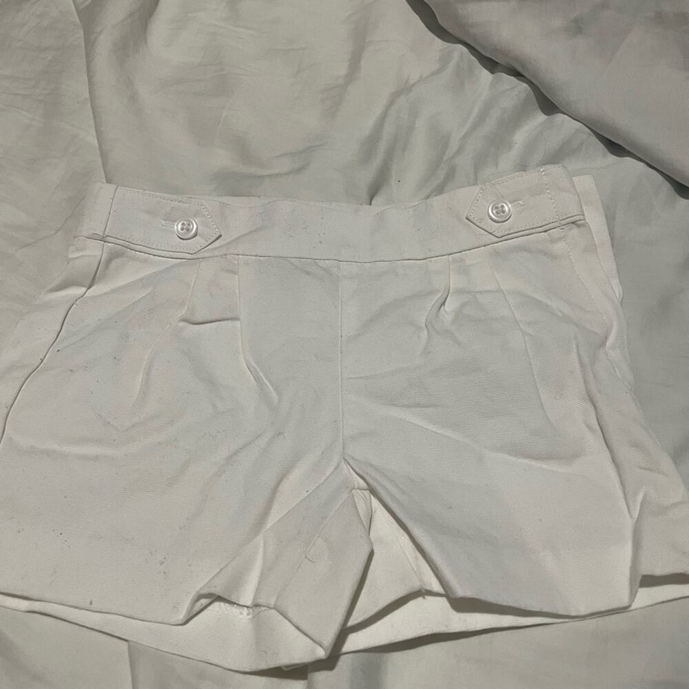 Janie & Jack 4 white side zipper 💯 cotton shorts